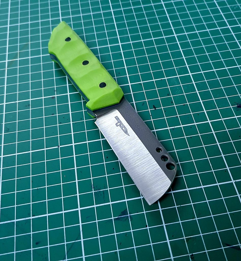 Mini Leviathan Olive Drab Toxic Green Orange Magnacut G10 Micarta Kydex Sheath Scales Carbon Paracord Lanyard